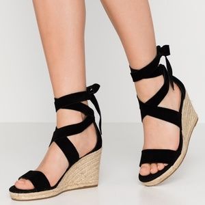 ALDO wedge ankle tie espadrille sandals, Size 8